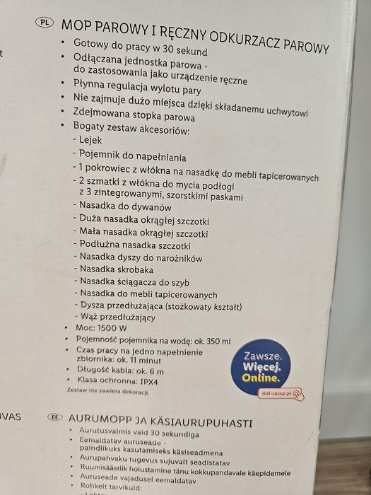 Mop parowy i odkurzacz ręczny parowy