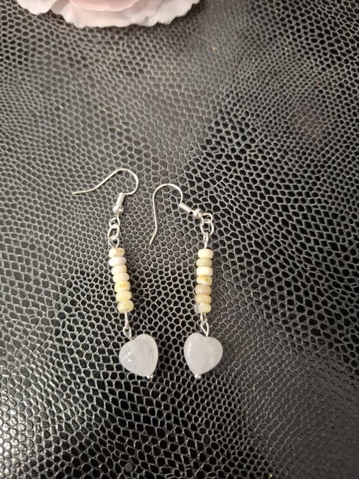 Kolczyki handmade srebro wykonane z naturalnych kamieni topaz