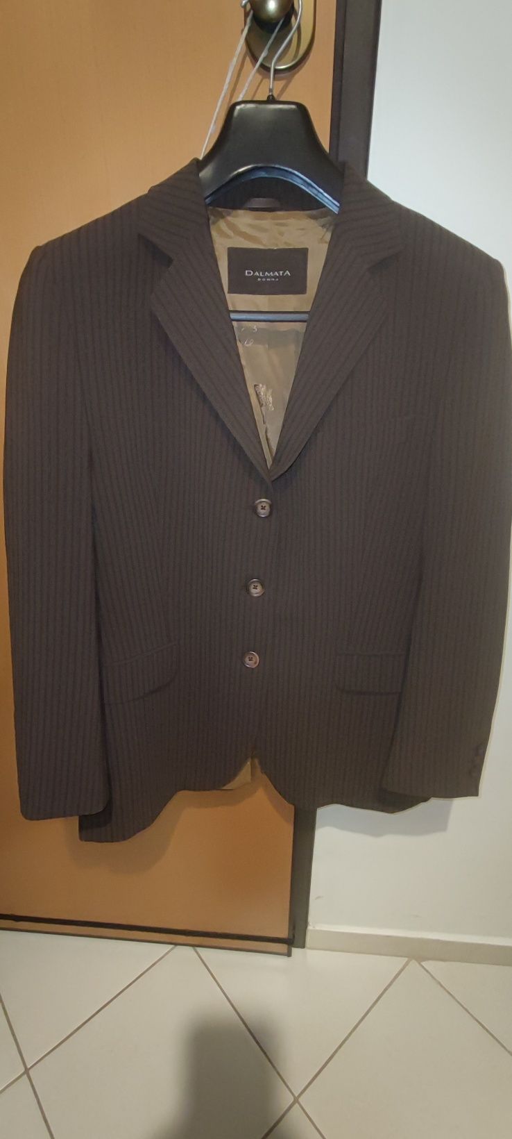 Blazer castanho com risca azul L