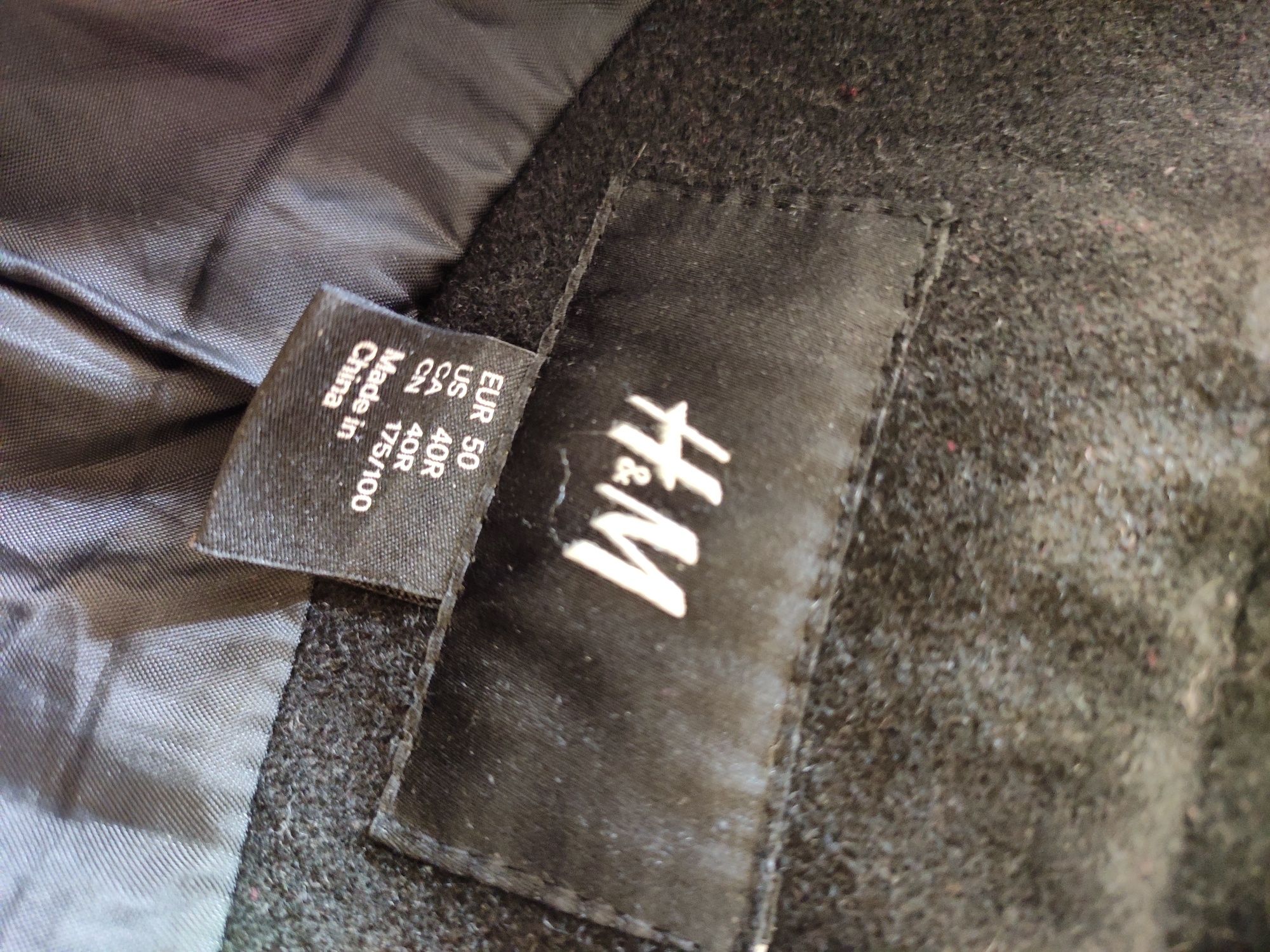 Пальто H&M мужское черное замеры