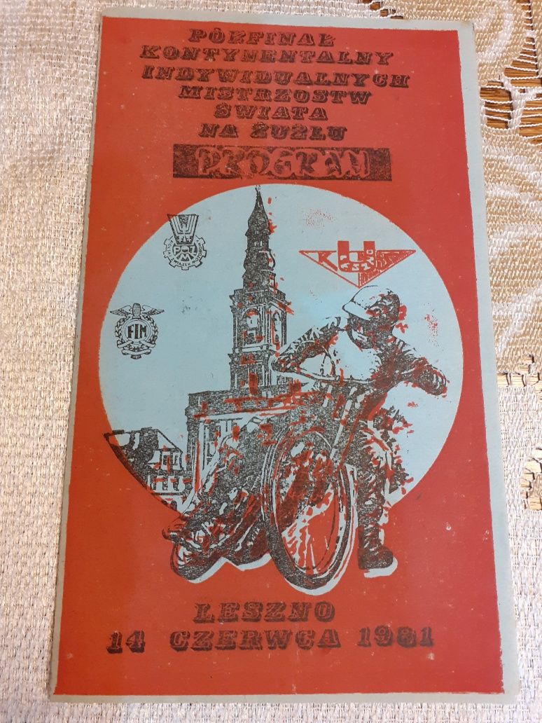 Program żużlowy Leszno 1981 r.Półfinał Kontynentalny IMŚ (pusty)