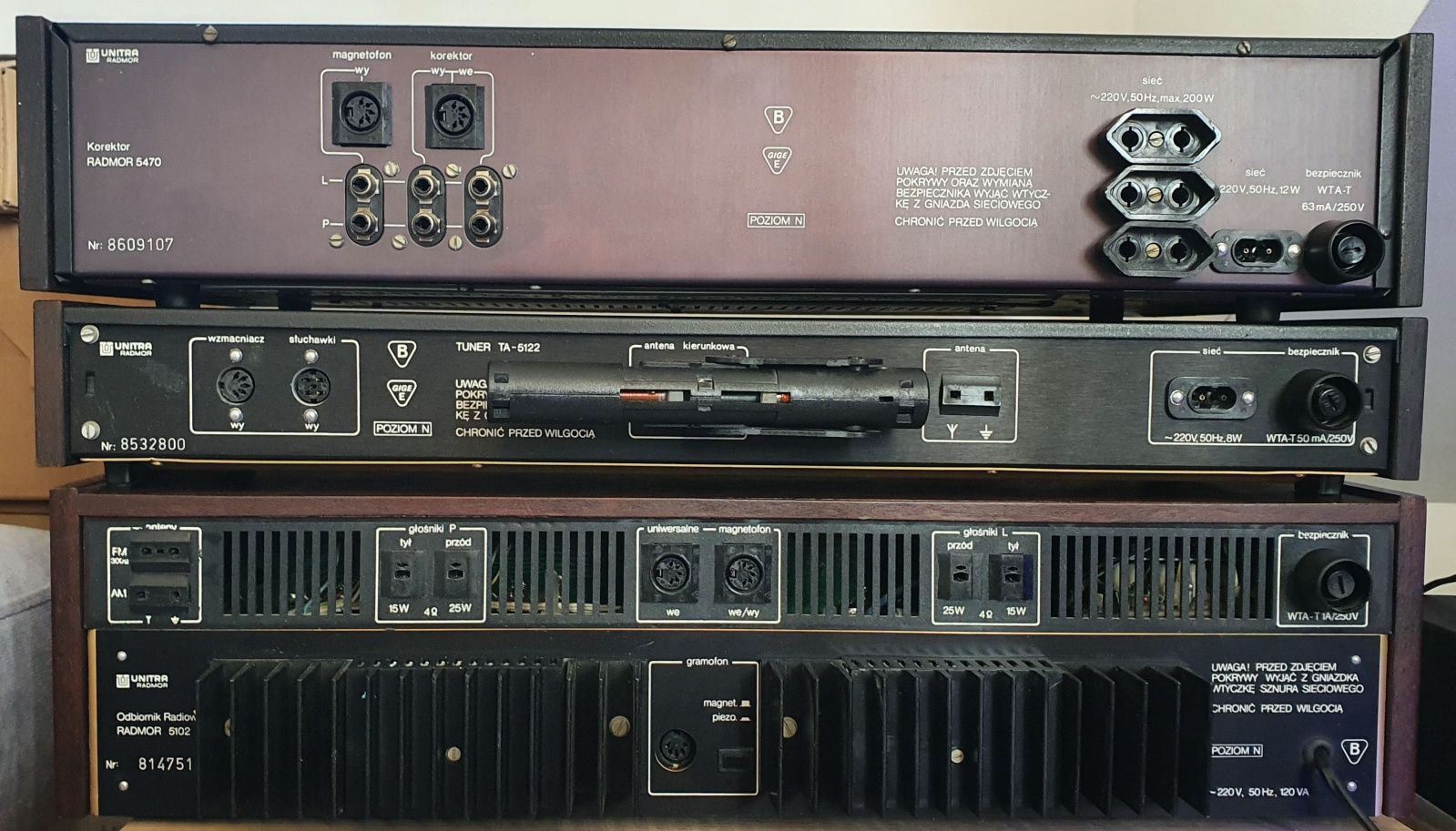 Zestaw Radmor 5102, Radmor 5470, Radmor 5122 , Tonsil ZG40