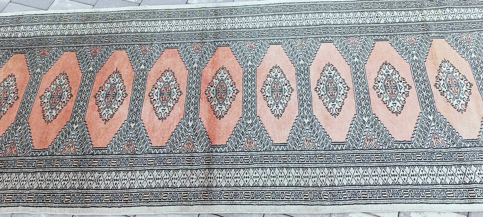 Buchara dywan wełniany tkany ręcznie chodnik 315 x 83 cm wełna 100%