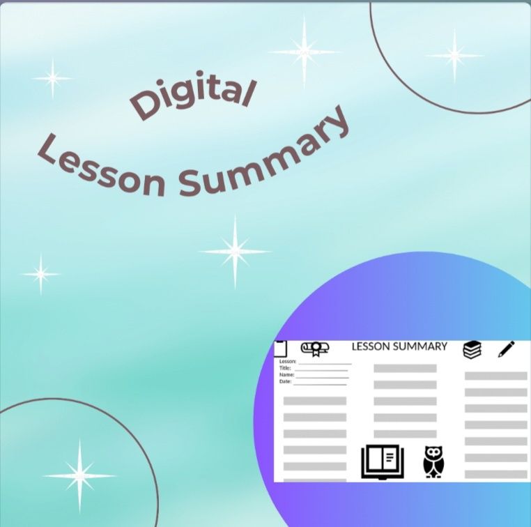 Digital Lesson Summary - planer