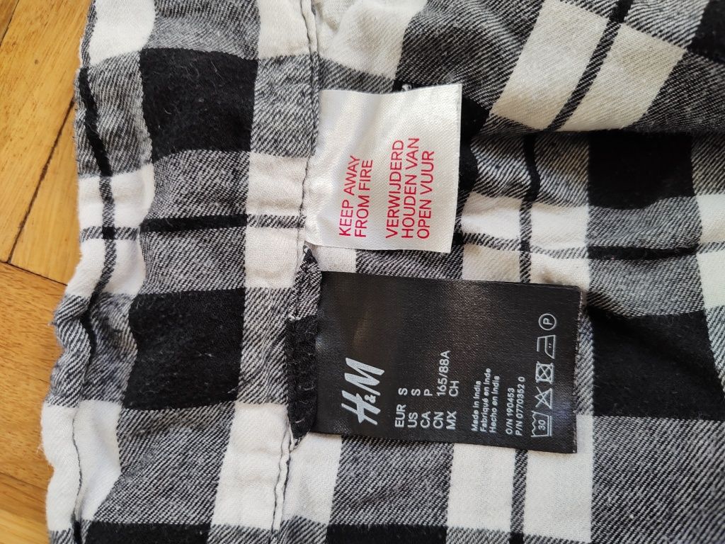 Koszula nocna piżama H&M w kratkę