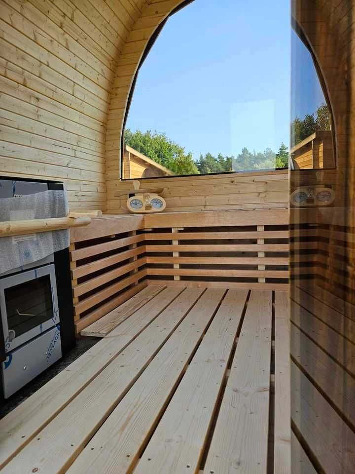 Sauna ogrodowa piec opalany drewnem