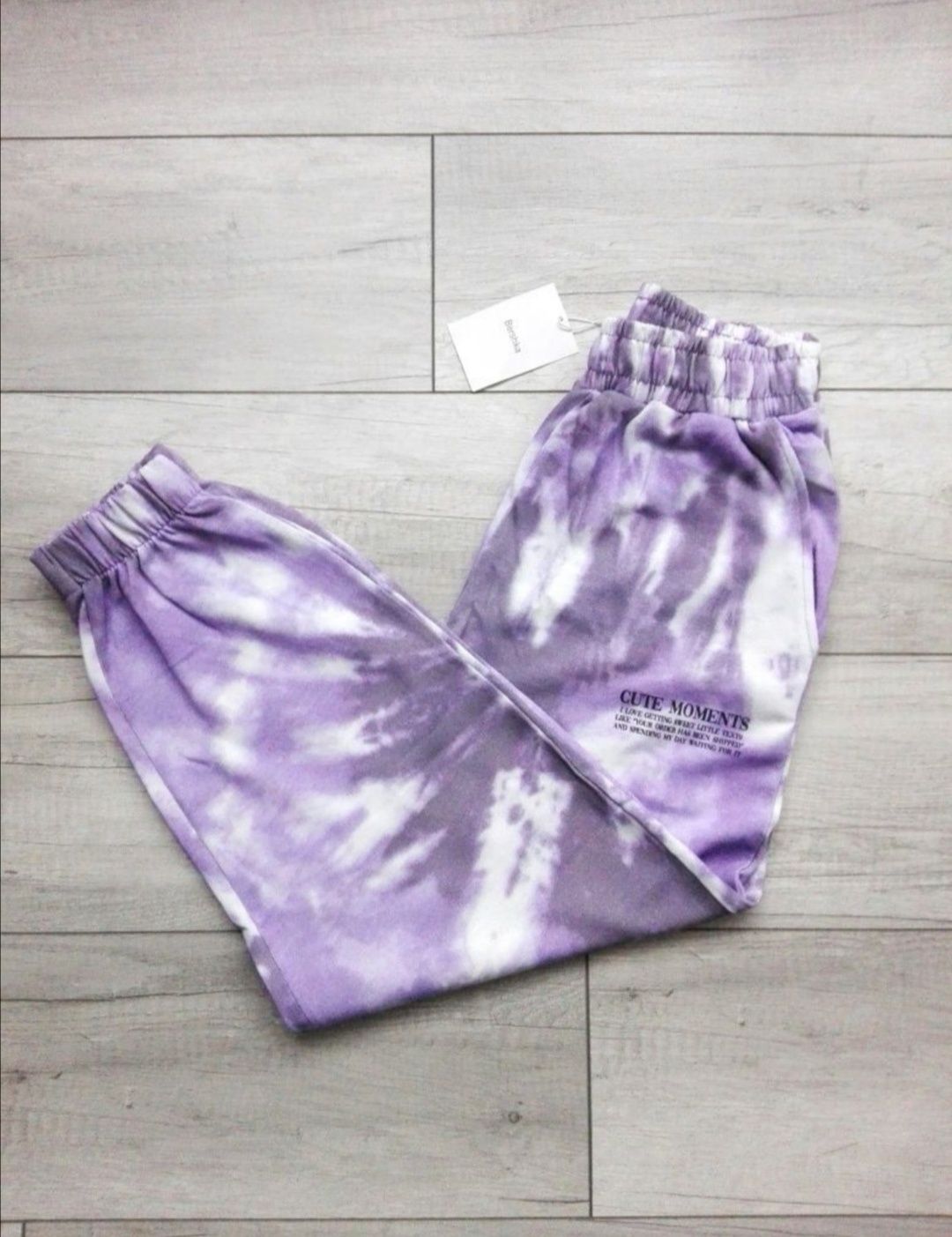 Tie dye bershka spodnie dresowe jogger joggery dresy rozm L
