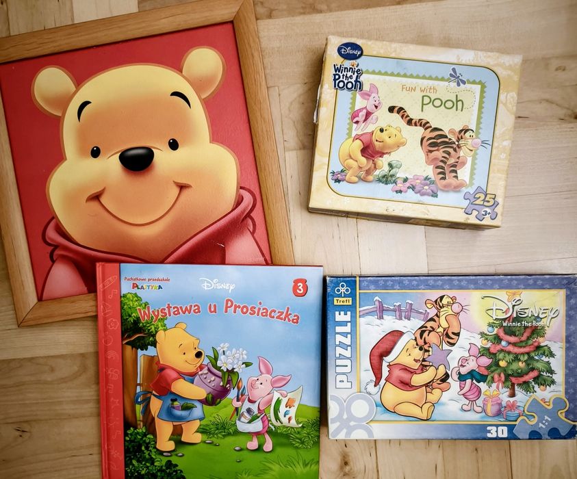 Zestaw Kubuś Puchatek puzzle ksiązki układanki