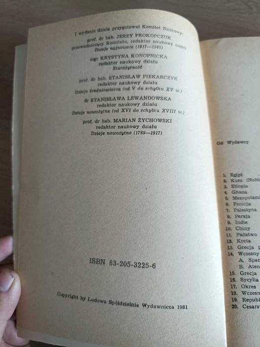 Książka dzieje świata 1981