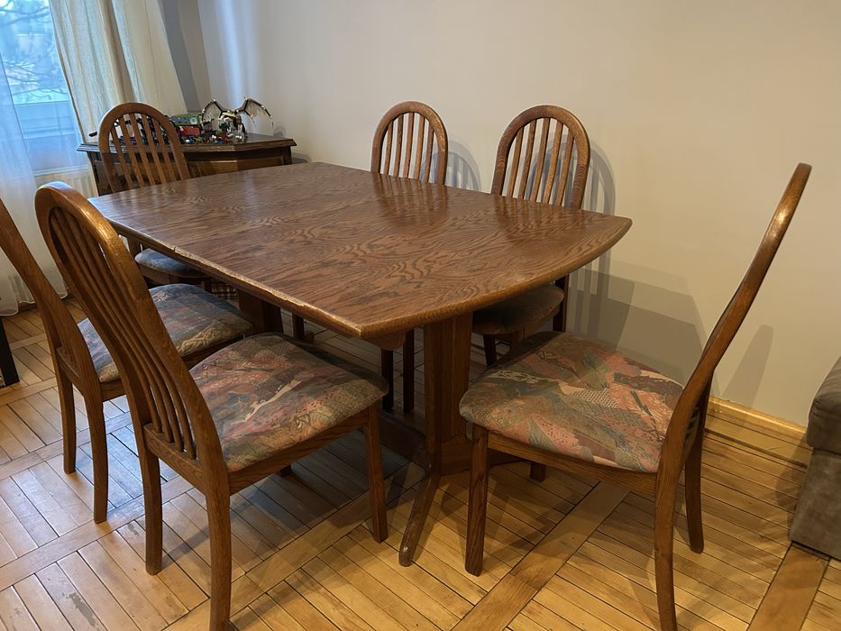 Zestaw starych mebli debowych do salonu