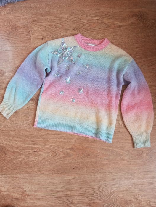 Sweter dla dziewczynki tęczowy Next rozm 128