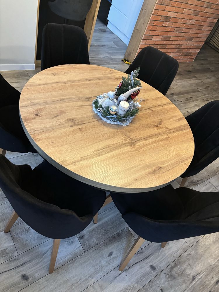 Krzesła 6 sztuk do salonu jadalni czarne nowoczesne loft