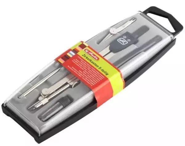 Cyrkiel szkolny, zestaw 5-częściowy. Herlitz