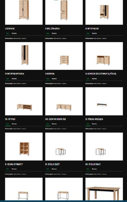 Meble systemowe duża rozbudowa ARKA Nowość meblościanka witryna komoda