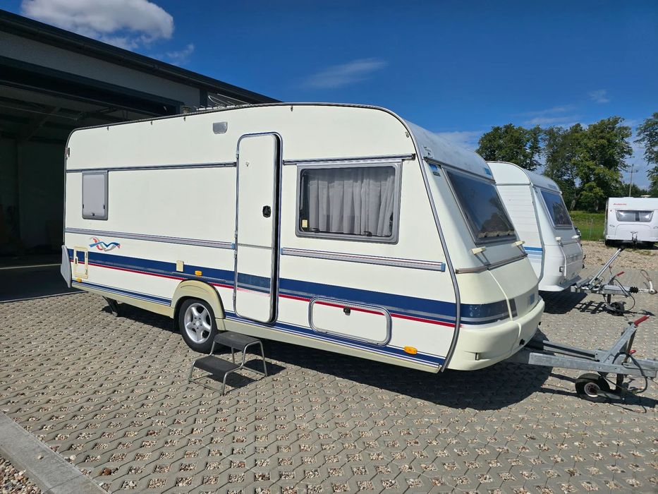 Hobby 520 TQM Panorama z namiotem  WILK 490 ładna NIEMIECKA przyczepa kempingowa DOSTAWA hobby