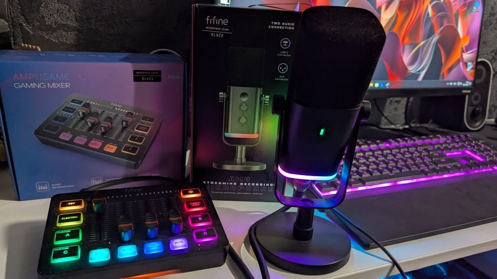 Мікрофон Fifine AM8 + Мікшерний пульт Fifine SC3 + кабель XLR 1м.