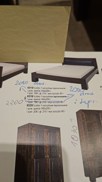 Meble Polaszek łóżko drewniane podwójne kolonialne z materacem