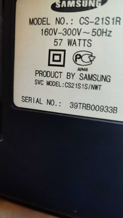 Телевізор SAMSUNG. PROGUN II / Model NO.:  CS- 21S1R
