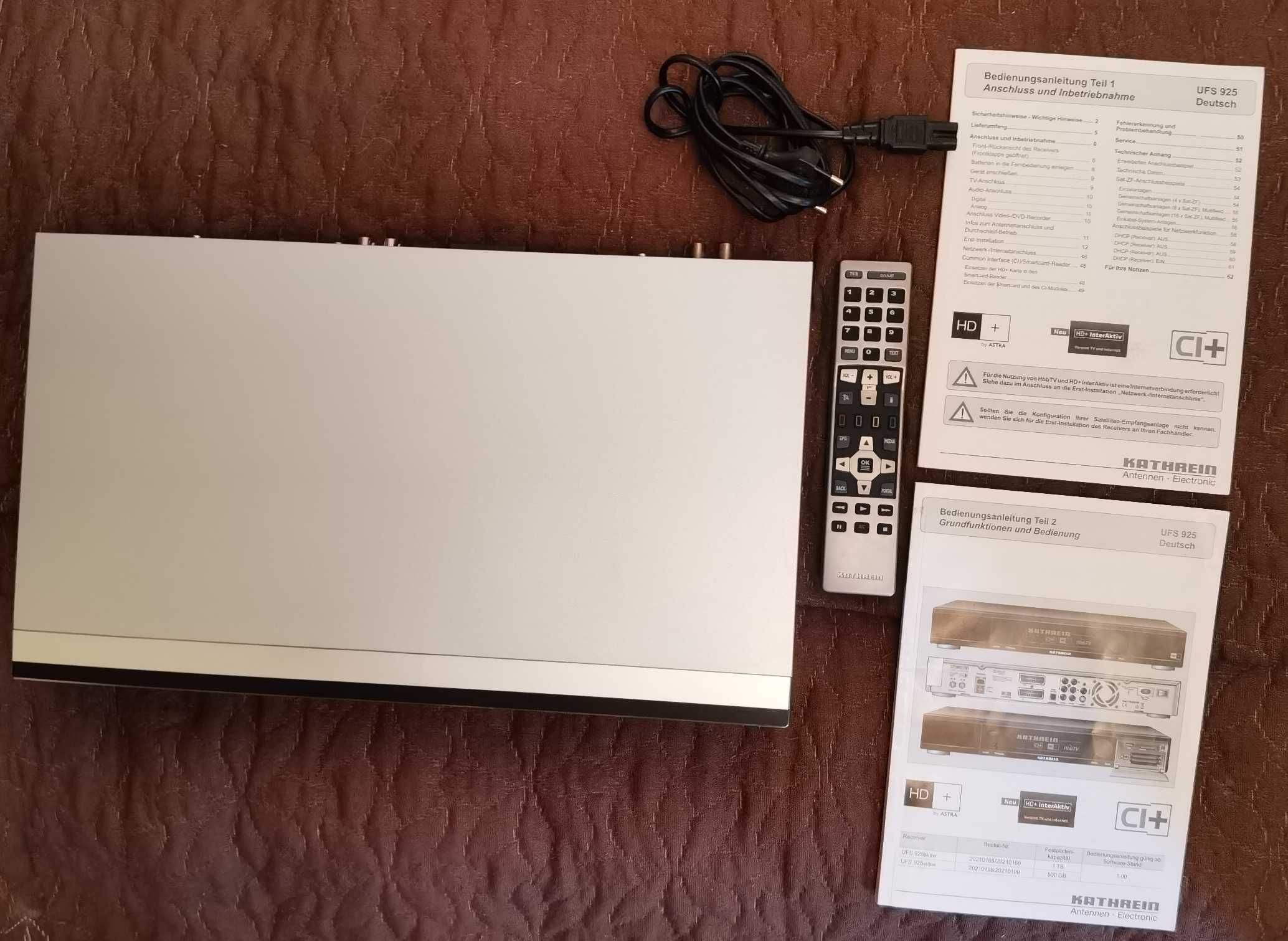Tuner satelitarny KATHREIN UFS 925 (DVB-S2)/ nagrywarka z dyskiem 1 TB