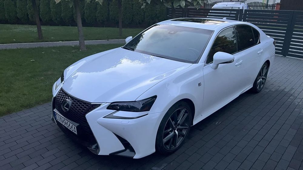Lexus GS F-Sport, max opcja, biała perła, bezwypadkowy, Salon PL
