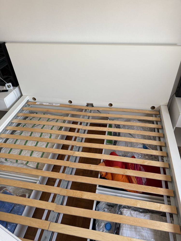 Cama 160x200 IKEA MALM (incluo estrado/ripas e gavetas)