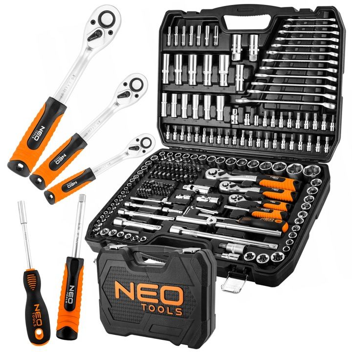 Neo Zestaw Xxl 216 El Klucze Nasadowe 1/2" 3/8" 1/4" Nasadki Płaskie T