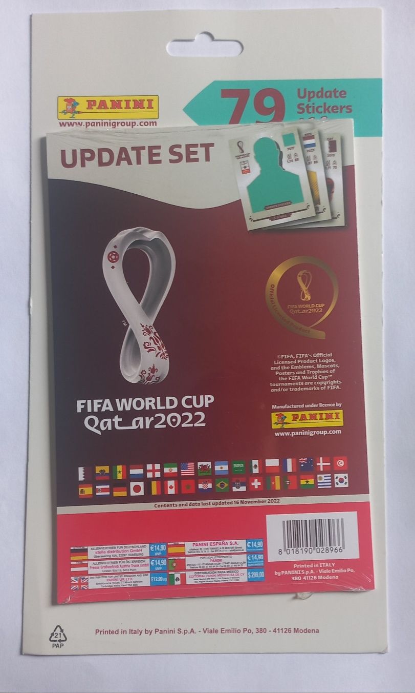 Cromos Update Set / Pack Atualização Mundial Qatar 2022