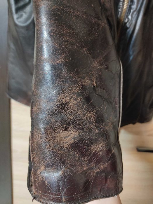 Чоловіча дублянка шкіряна зимова курка L, XL