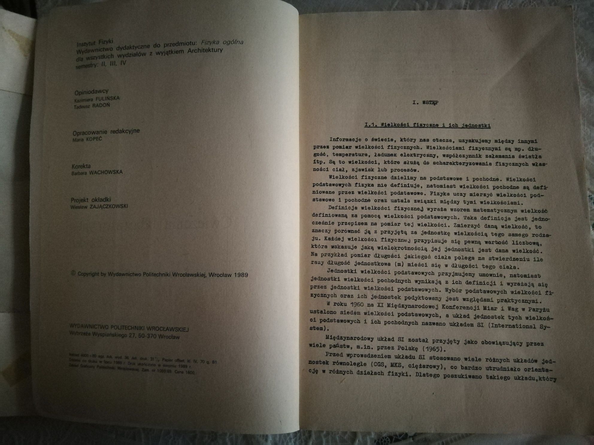 Ćwiczenia laboratoryjne z fizyki, R. Żuczkowski, skrypt PW, 1989