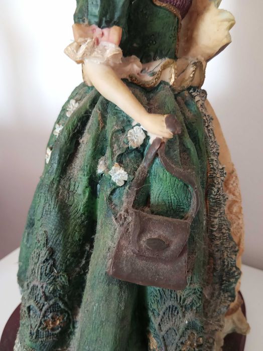 Figura resina Era Vitoriana Dama Antiga vintage 35cm, 1450g