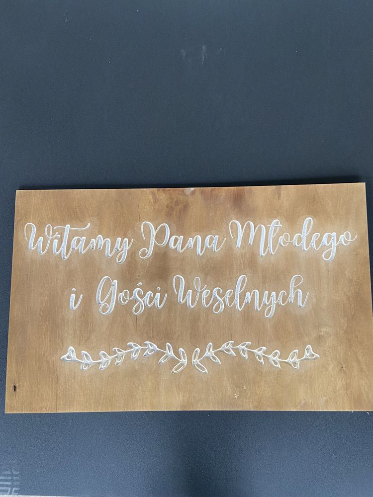 Tablica „Witamy Pana Młodego”