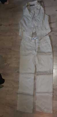 Komplet lniane spodnie i kamizelka Reserved 38