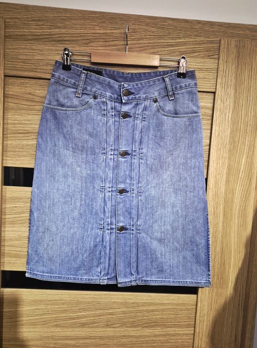 Modna oryginalna spodnica damska jensowa z wysokim stanem roz M Lee