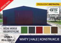 Garaż Blaszany 12x10m Wiata , Hala , Magazyn Rolniczy   -  *GRZYWSTAL