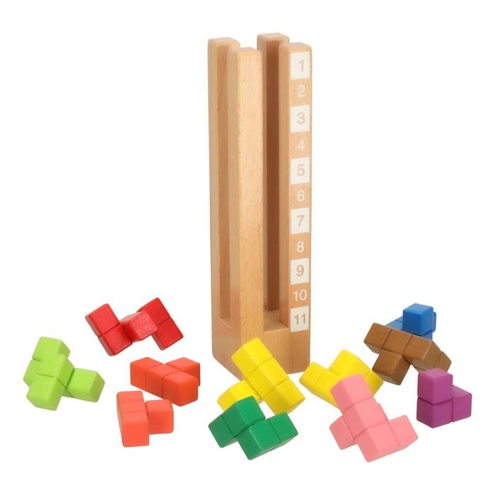 Drewniane Klocki Edukacyjne Montessori Kolorowa Układanka Drewniana 3+