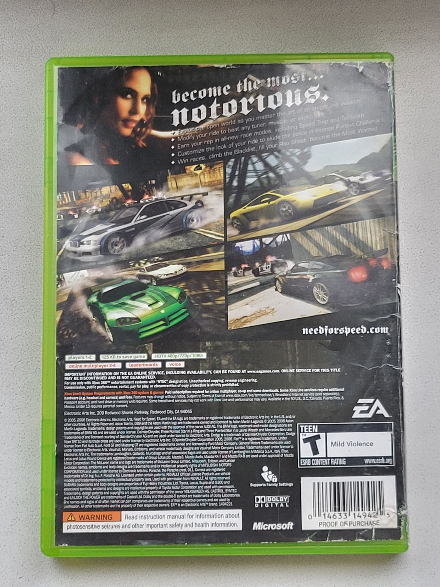 Need for Speed: Most Wanted (2005) NTSC для Xbox 360 - читайте опис