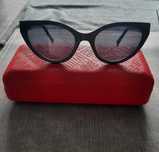 Okulary Love Moschino cat eye czarne przeciwsłoneczne.