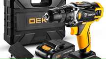 DEKO 20V Aparafusadora Bateria de lítio 3/8 polegadas