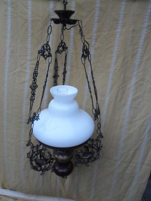 Lampa wisząca sufitowa mosiężna "Dama w łódce"