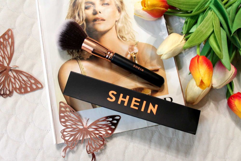 Pędzel SHEIN Miękkie Włosie Gruby Do Pudru Sypkiego i Prasowanego Gold