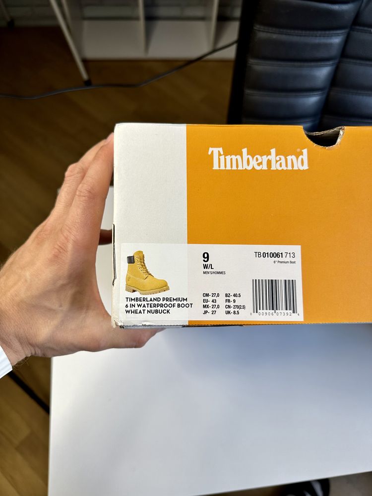 Timberland Premium 6 IN 43 EU/9 US; Waterproof Boot Wheat Nubuck