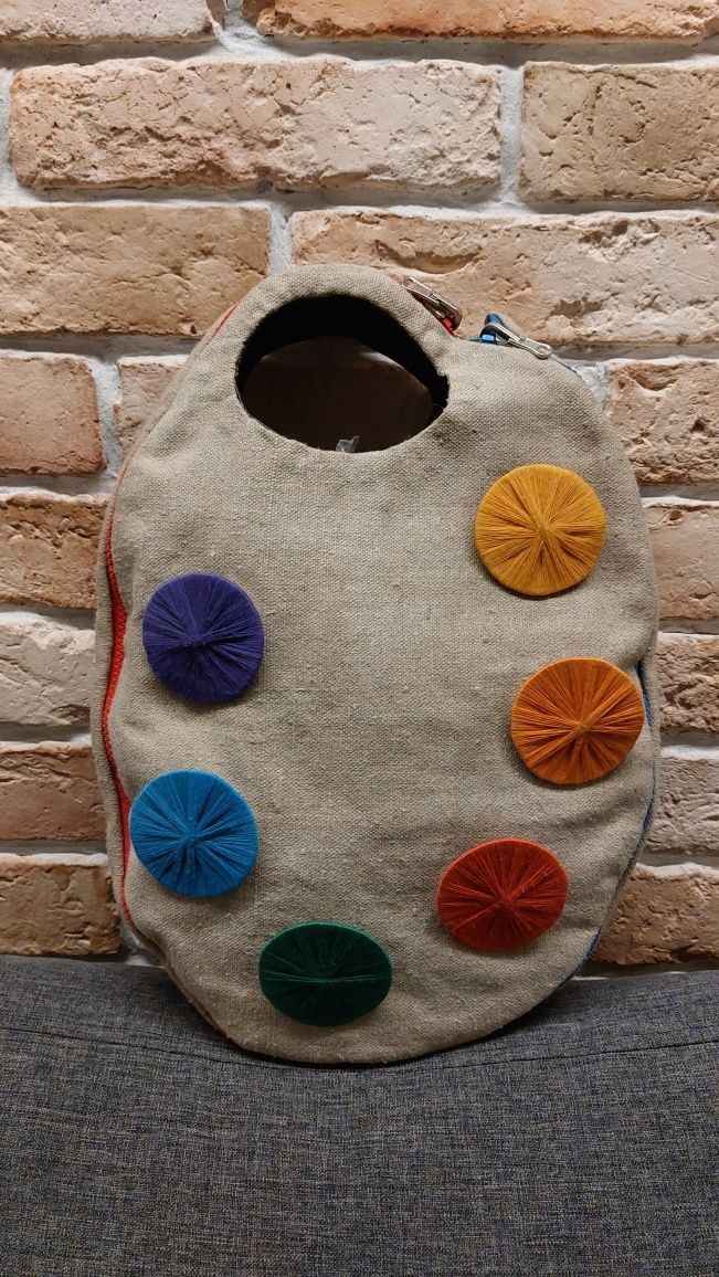 Artystyczna torba w rękę Paleta Malarska natural art sztuka unikatowa