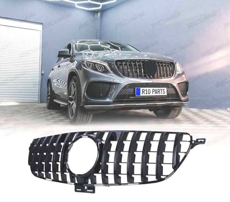 GRELHA MERCEDES CLASE GLE COUPE C292 W166 15-19 GT-R PANAMERICANA CAMERA PRETO BRILHANTE