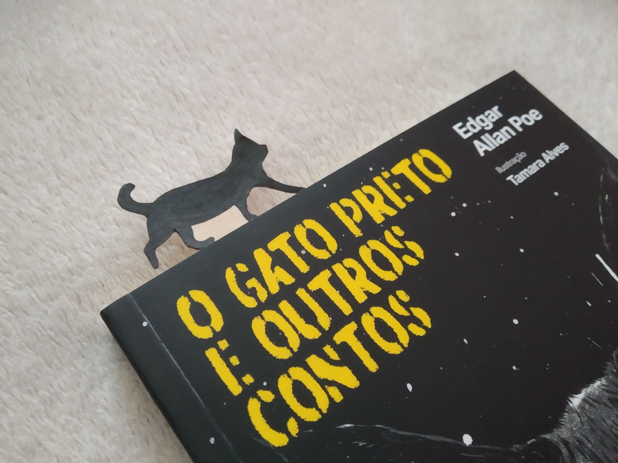 (PORTES GRÁTIS) Marcador de livro personalizável pintado à mão - Gato