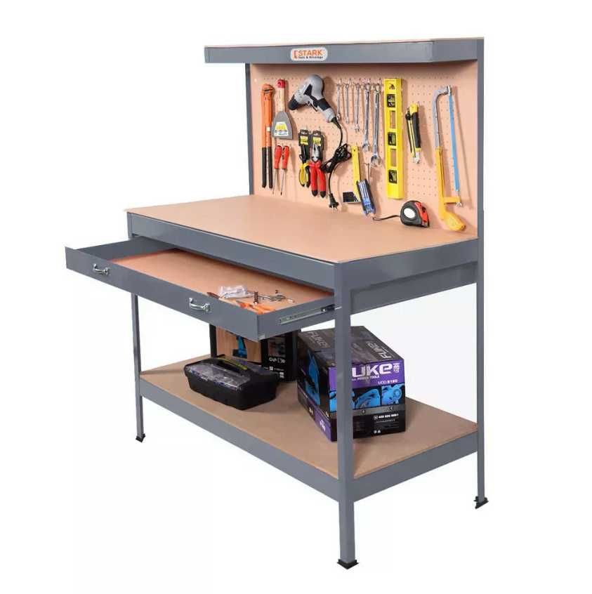 Bancada de Trabalho com Painel e Gaveta
