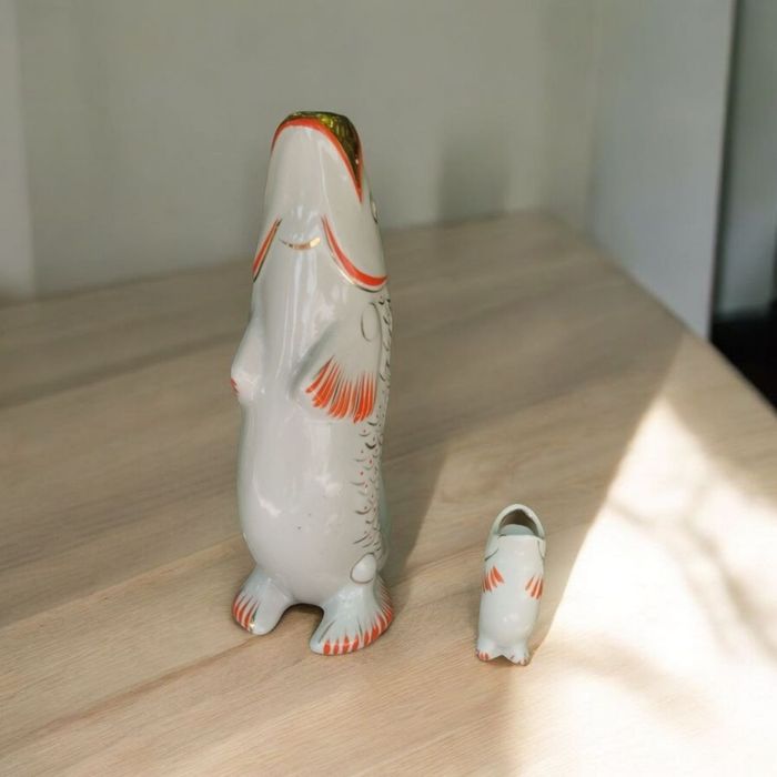 Графін (штоф) "Рибка" та 3 чарки. Вінтаж, СРСР.