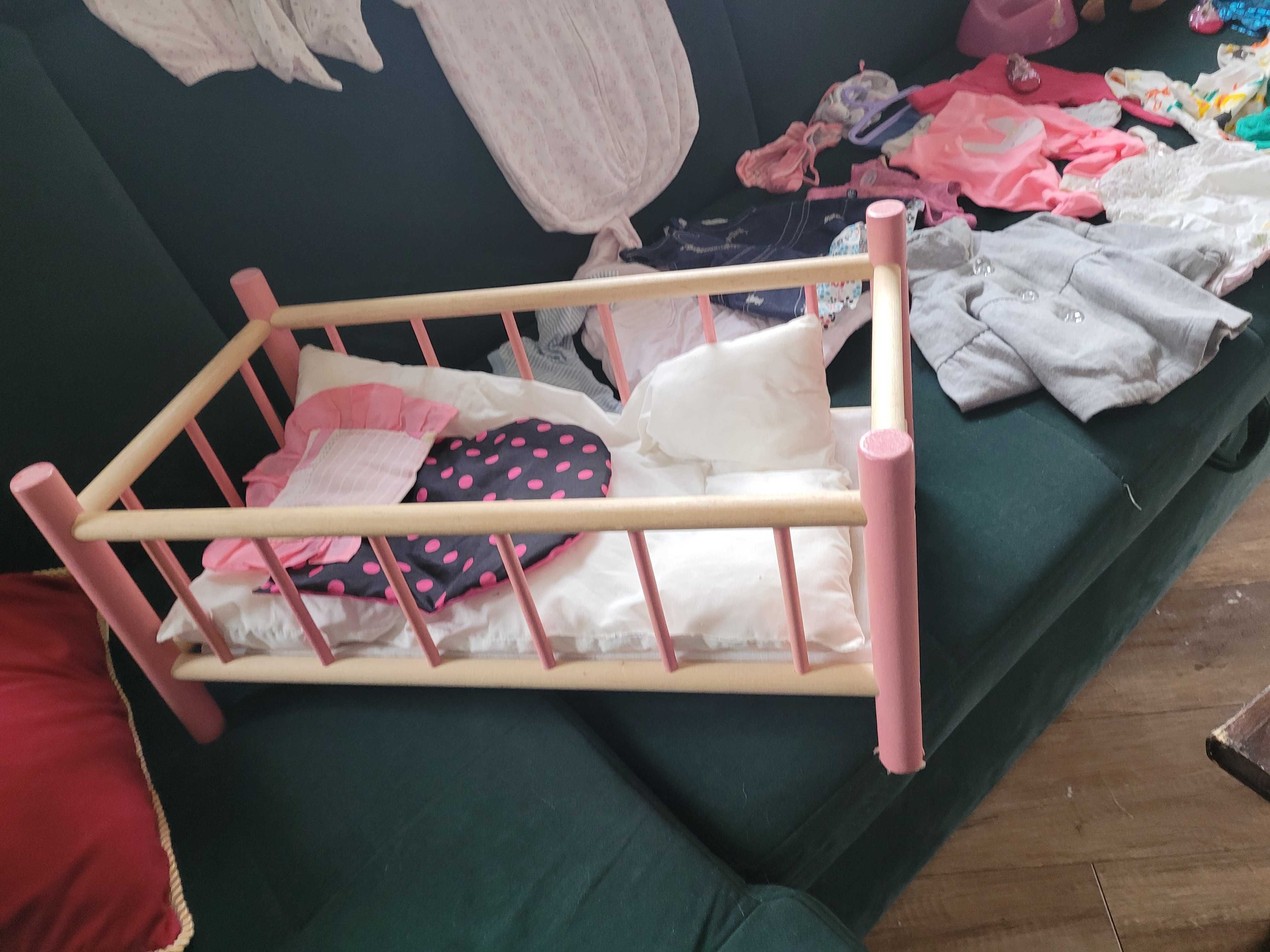 Baby born + drewniane łóżeczko + ubranka