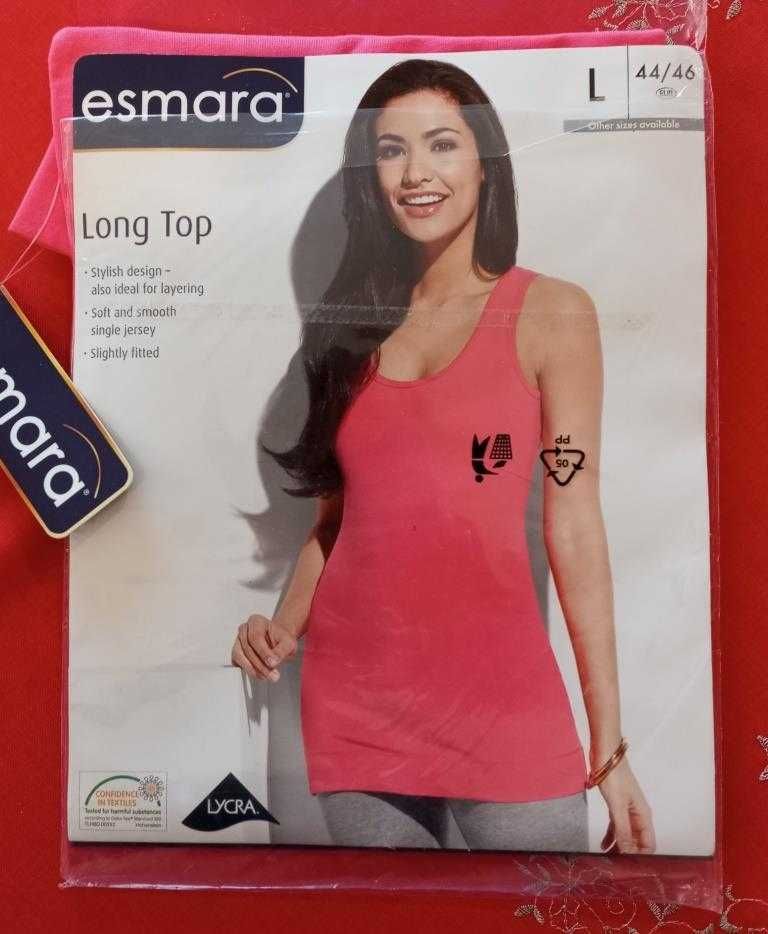 Koszulka damska ESMARA różowa, roz. L (44/46), nowa, bez rękawów