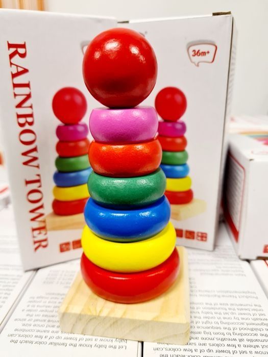 Nowa super zabawka dla maluszków drewniana Piramidka