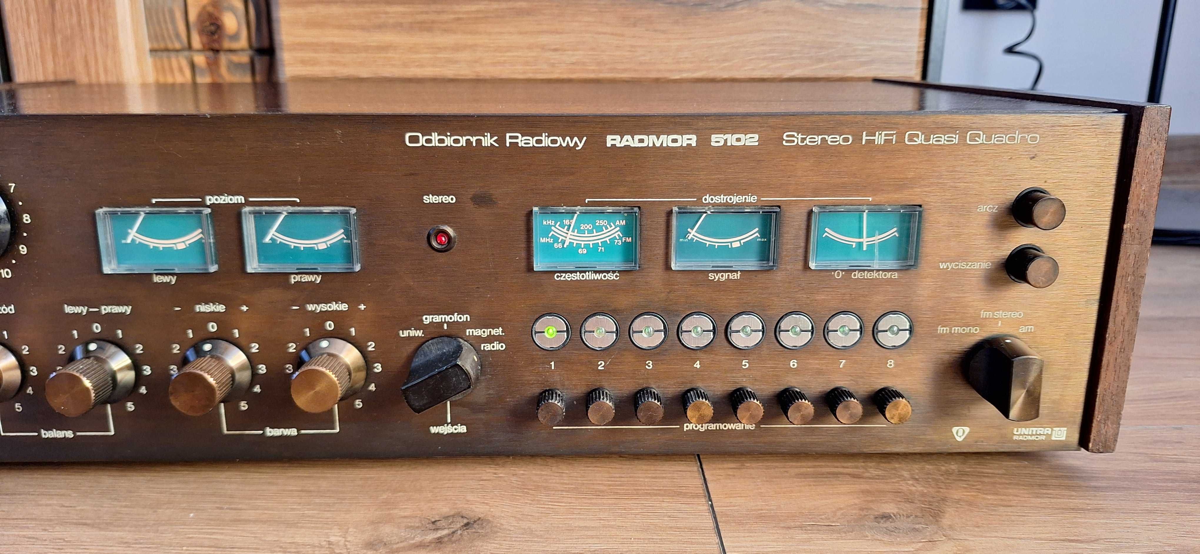 Amplituner RADMOR 5102 ! Brązowy ! Zielony BDB Stan! 81 R ! SPRAWNY !